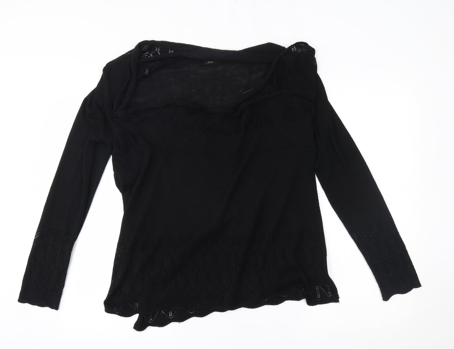 M&Co Womens Black   Wrap Jumper Size M