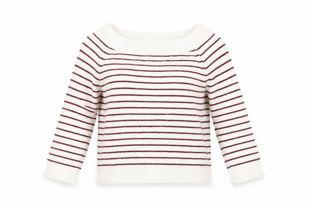 Fifty Percent Womens White Striped  Pullover Jumper Size M
