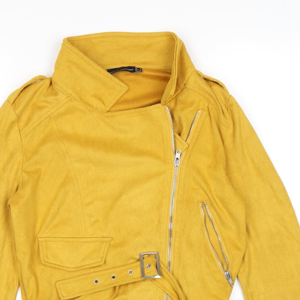 PRETTYLITTLETHING Womens Yellow   Bomber Jacket Jacket Size 6