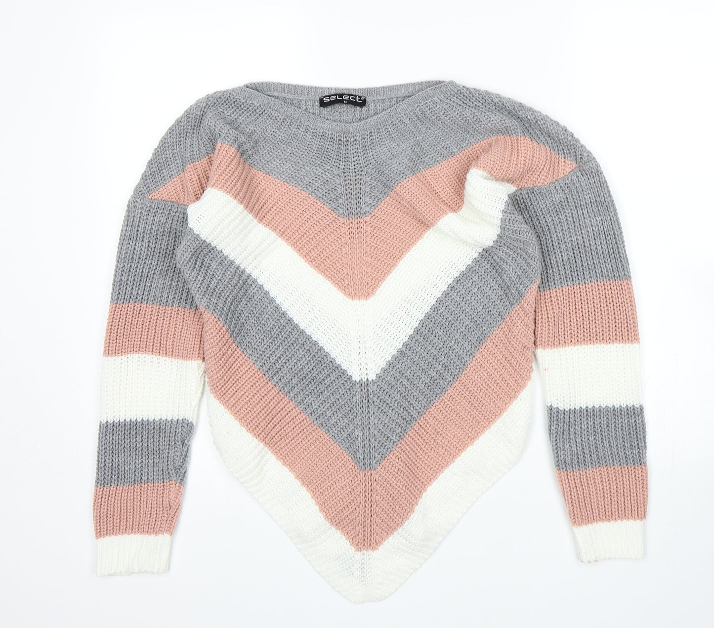 Select Womens Multicoloured Striped  Pullover Jumper Size M