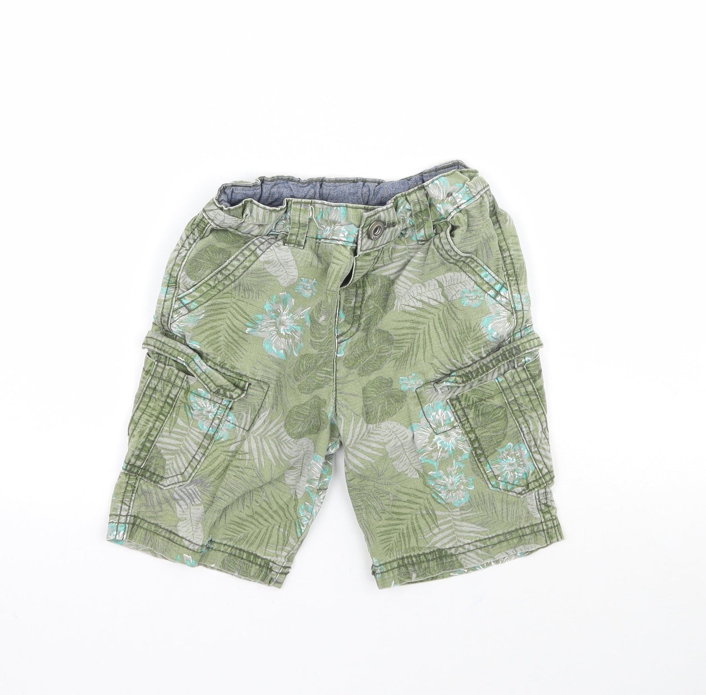 Nutmeg Boys Green Floral  Bermuda Shorts Size 5-6 Years
