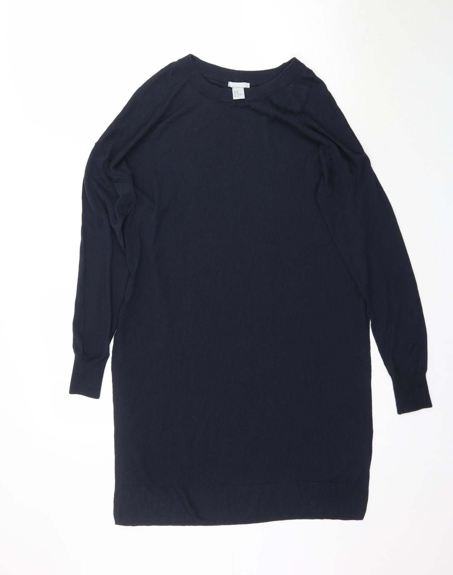 H&M Womens Blue  Knit Pullover Jumper Size M  - slit sides