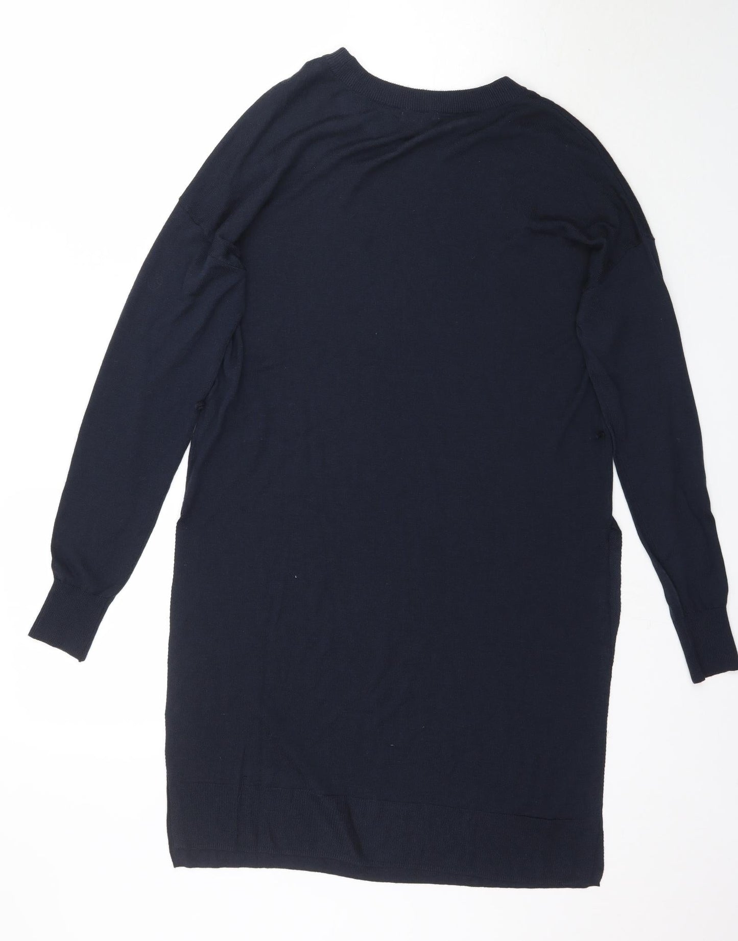 H&M Womens Blue  Knit Pullover Jumper Size M  - slit sides
