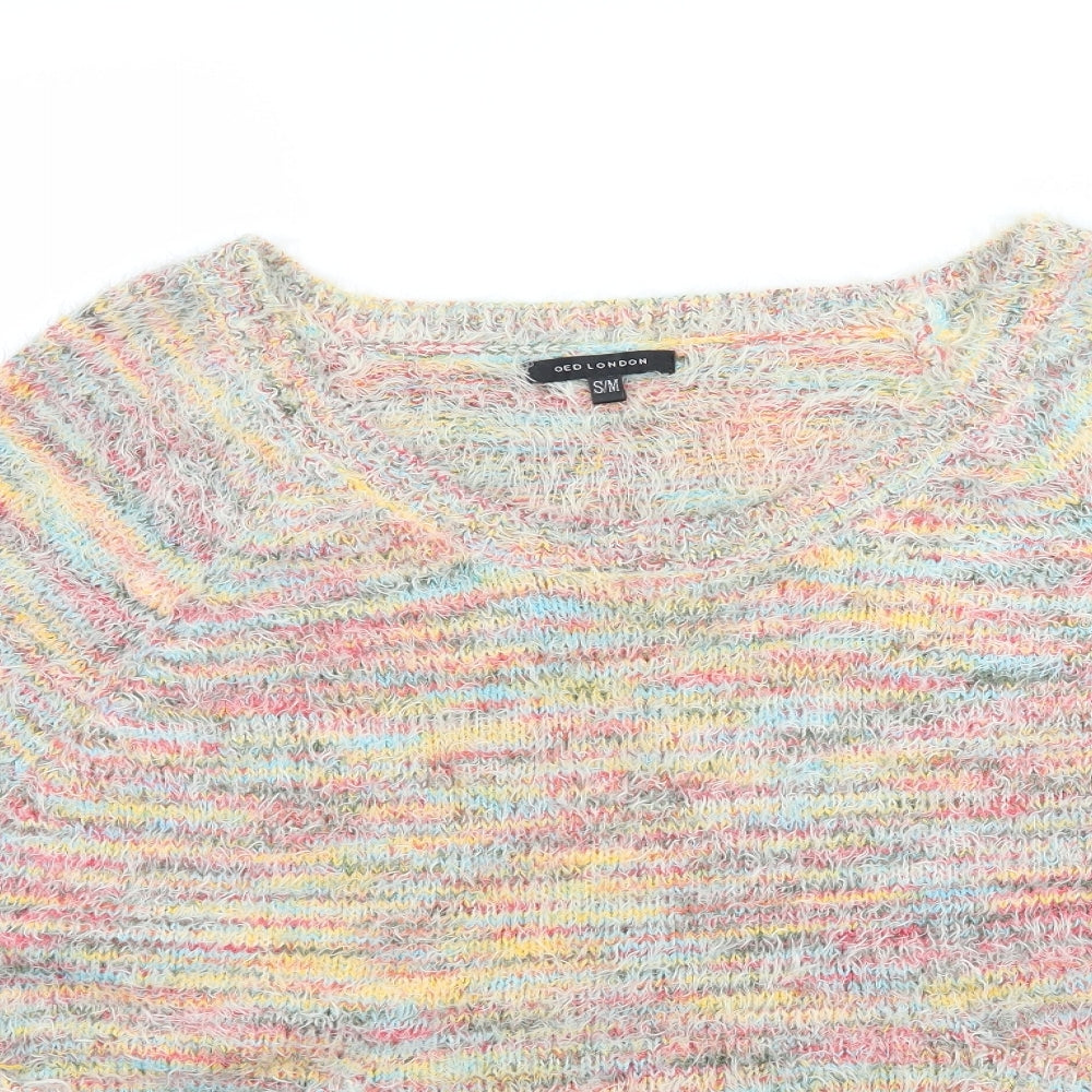 QED London Womens Multicoloured Striped  Pullover Jumper Size S