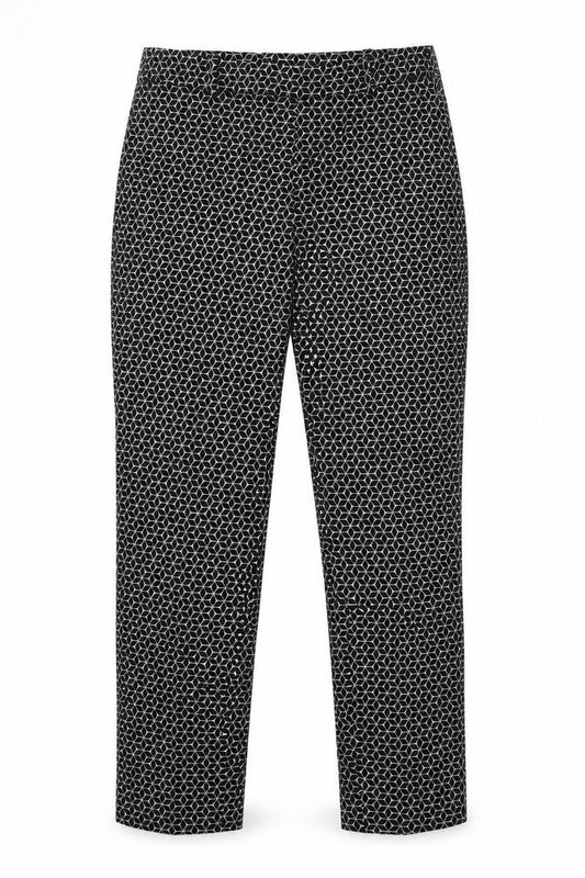 H&M Womens Black Argyle/Diamond  Trousers  Size 10 L27 in