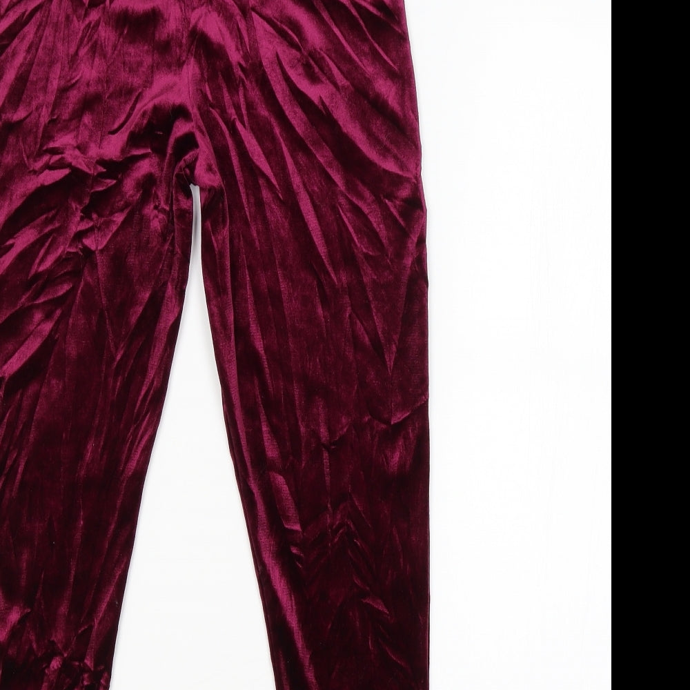 Boohoo Womens Purple   Trousers  Size 6 L22 in