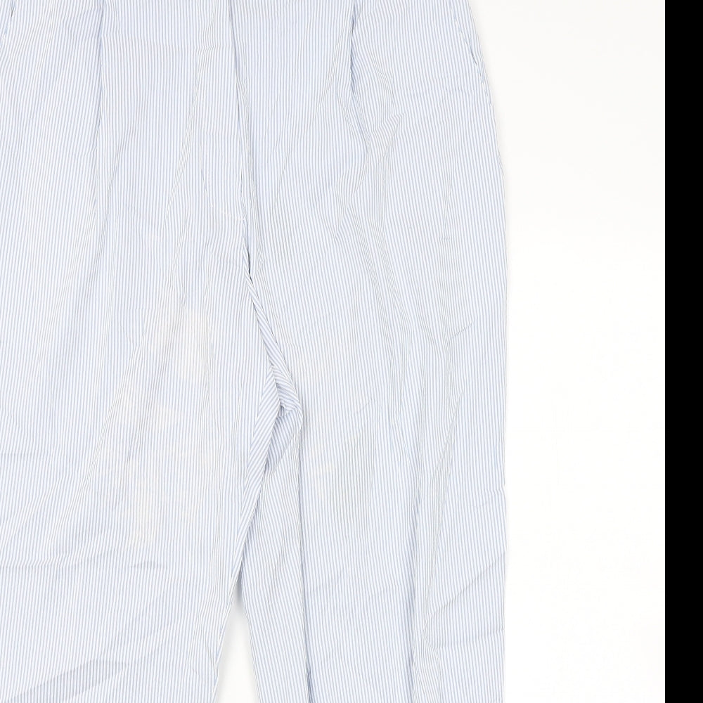 M&S Womens Blue Striped  Trousers  Size 16