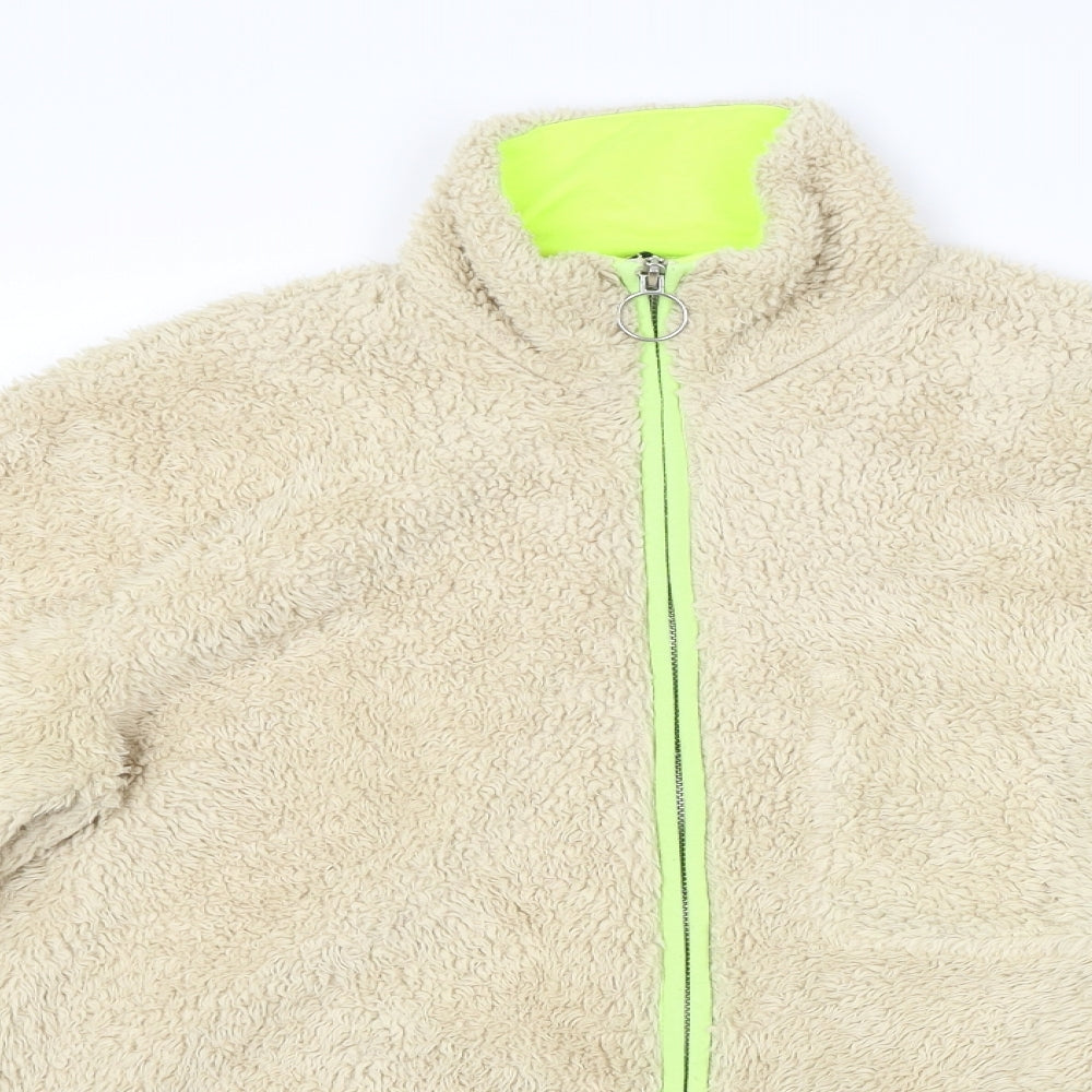 H&M Womens Beige   Full Zip Jumper Size M
