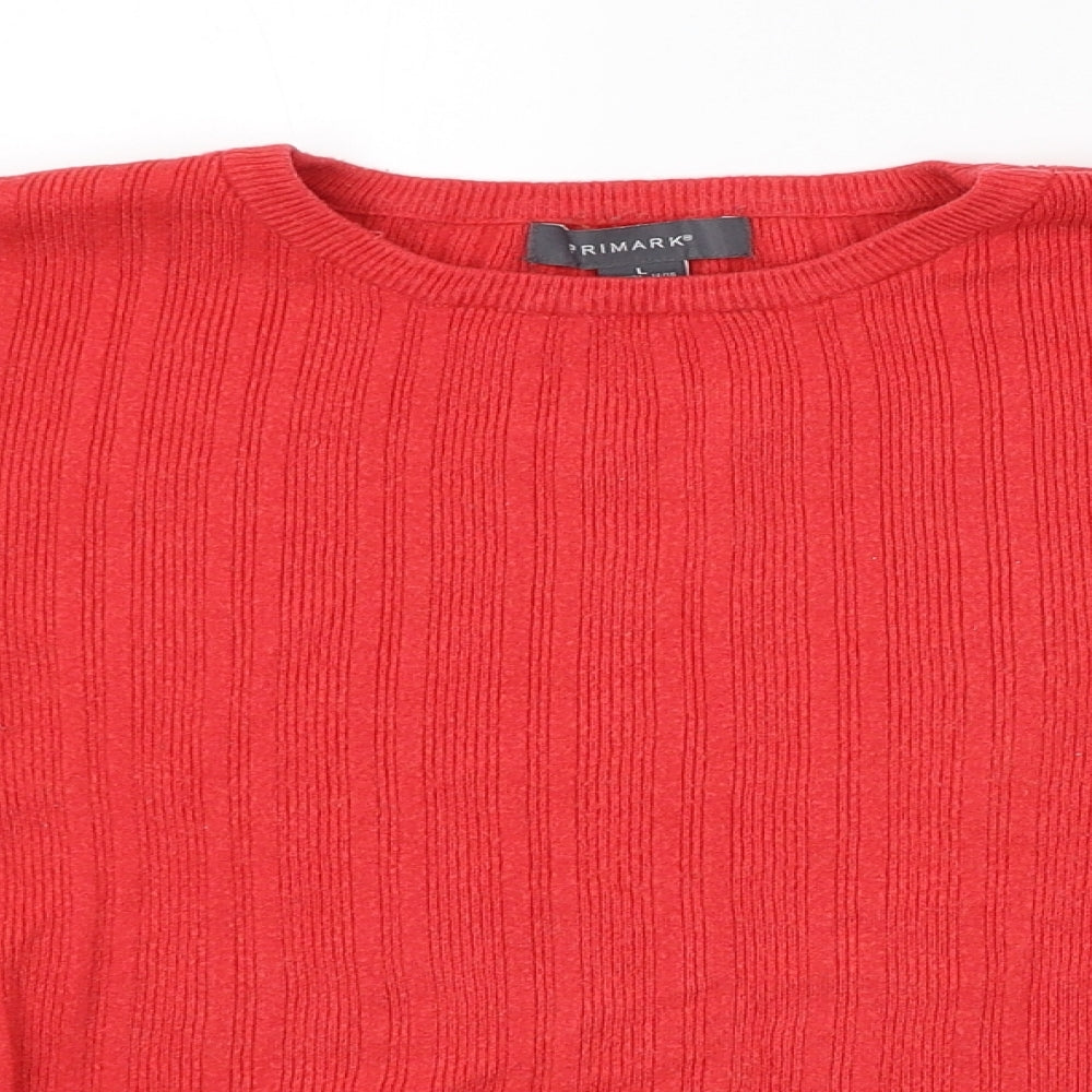 Primark Womens Red Striped  Pullover Jumper Size 14