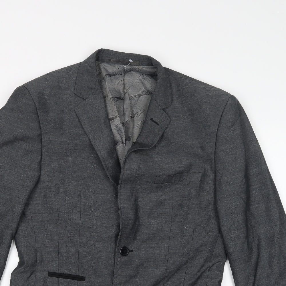 VOEUT Mens Grey   Jacket Suit Jacket Size 36