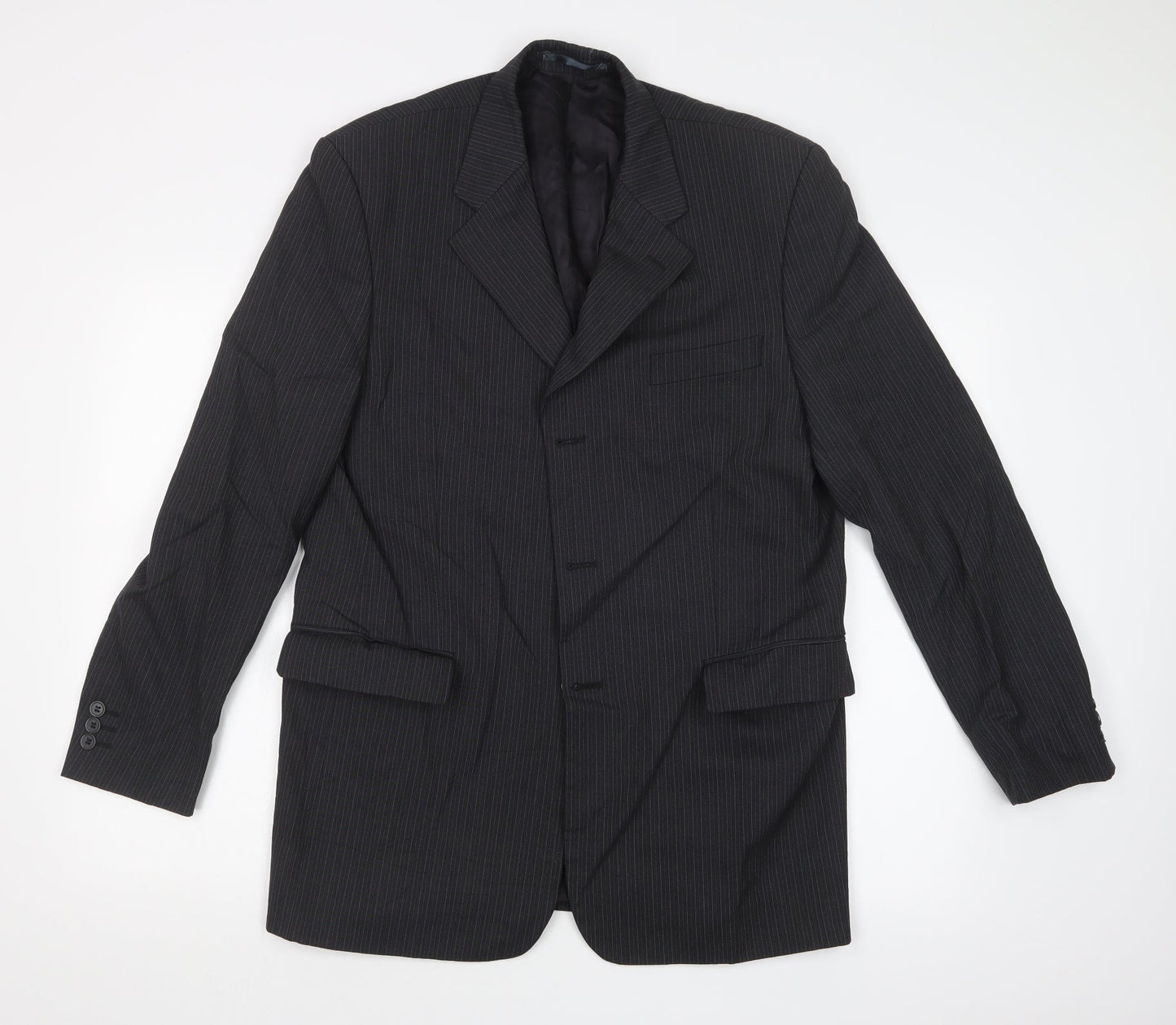NEXT Mens Grey Striped  Jacket Suit Jacket Size 40
