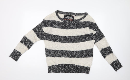 SUPDERDRY Womens Multicoloured Striped  Pullover Sweatshirt
