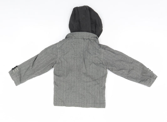 Preworn Boys Grey   Pullover Hoodie Size 3-4 Years