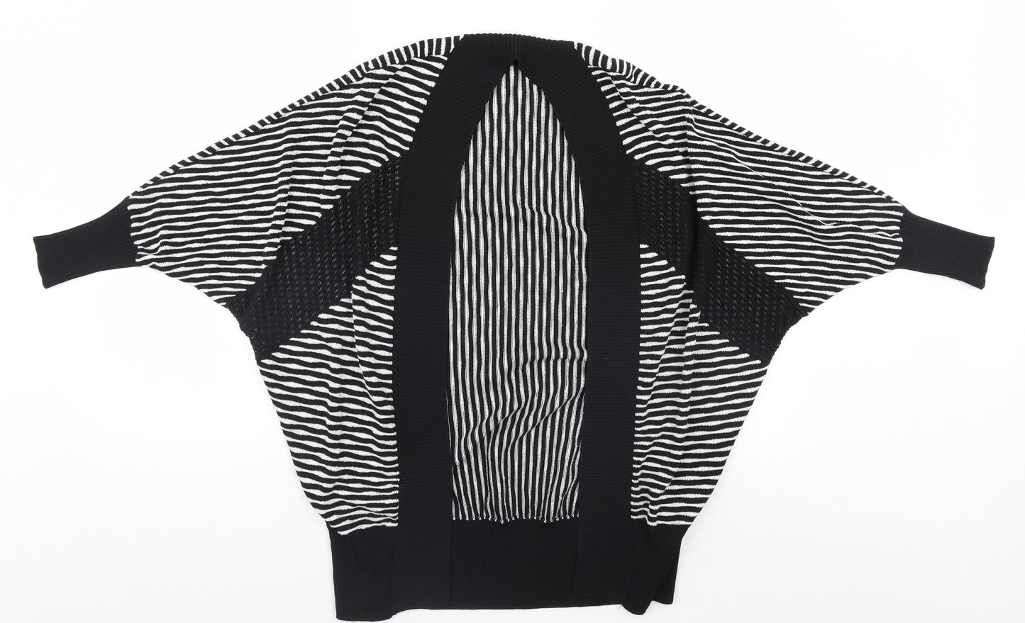 River Island Womens Black Striped  Cardigan Jumper Size 6