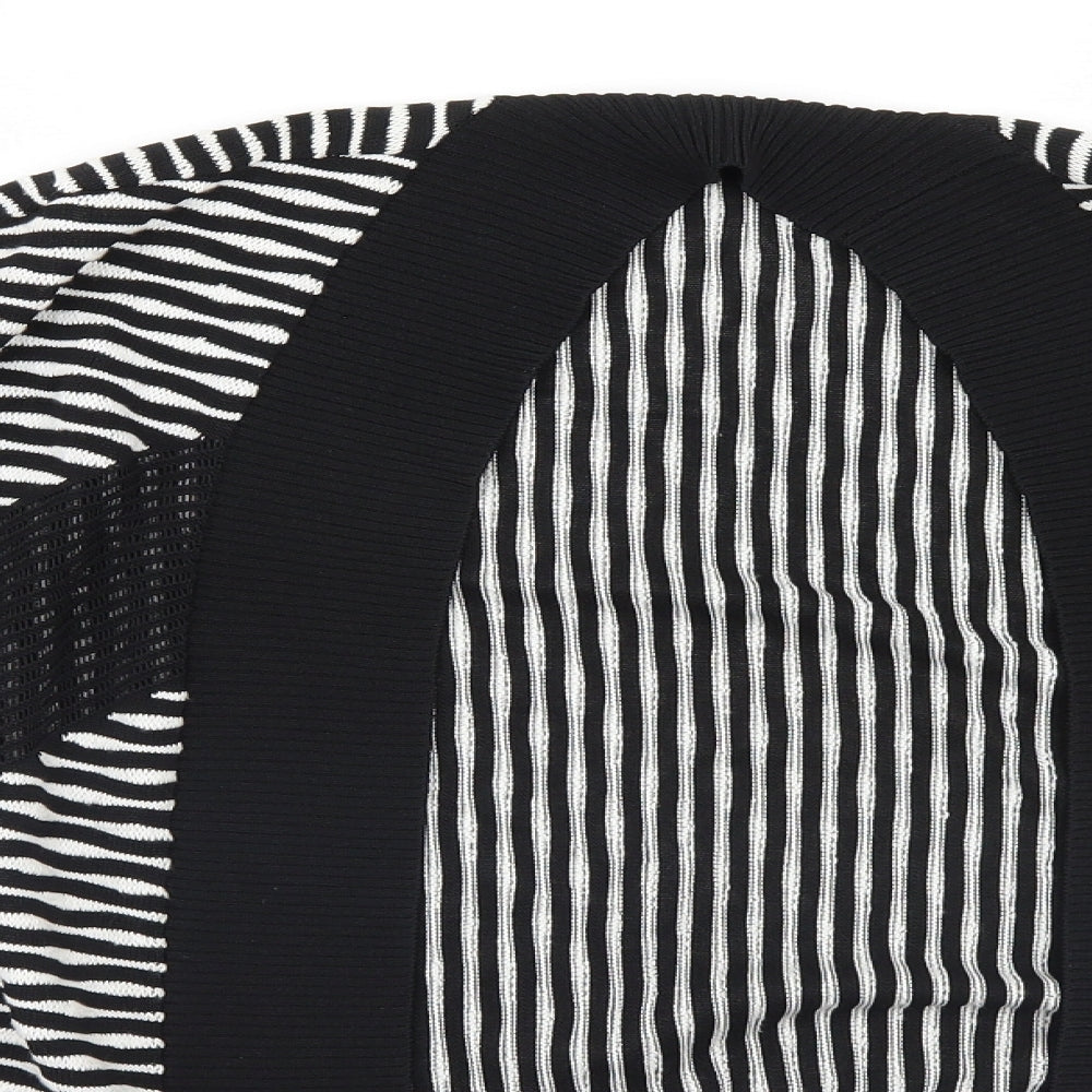 River Island Womens Black Striped  Cardigan Jumper Size 6