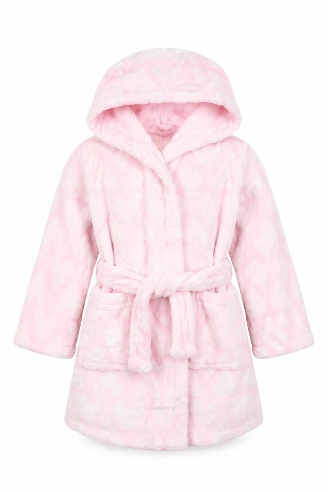 Peacocks Girls Pink Solid  Kimono Robe Size 2-3 Years  - Love Hearts
