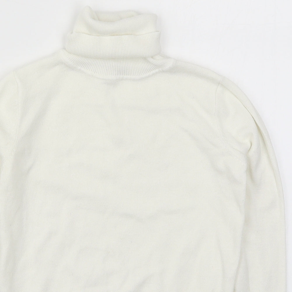 Young Dimension Girls White  Knit Pullover Jumper Size 9-10 Years