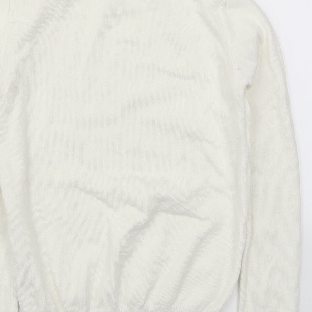 Young Dimension Girls White  Knit Pullover Jumper Size 9-10 Years