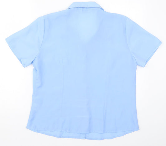 Classics Womens Blue   Basic Button-Up Size 18
