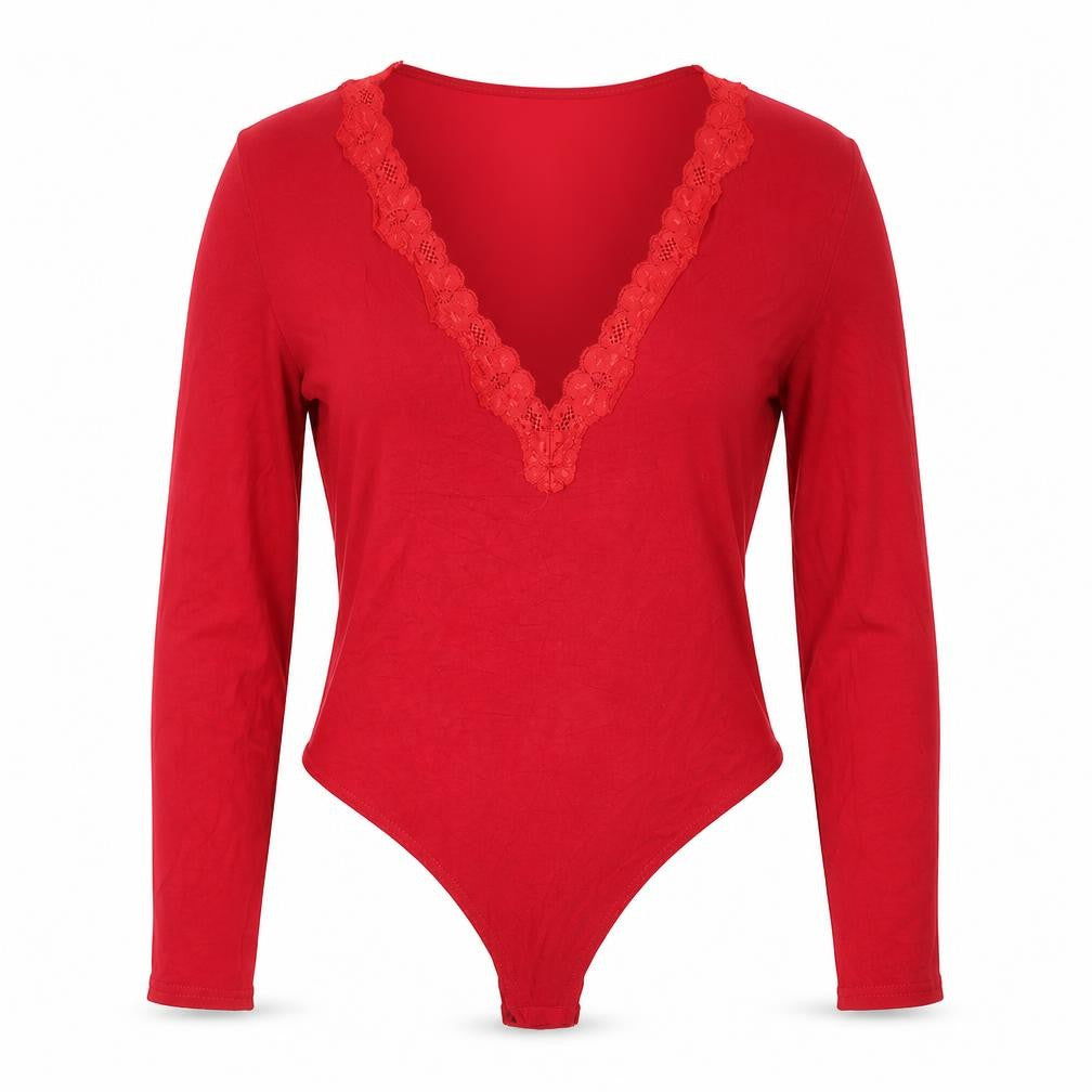 PRETTYLITTLETHING Womens Red   Bodysuit One-Piece Size 10
