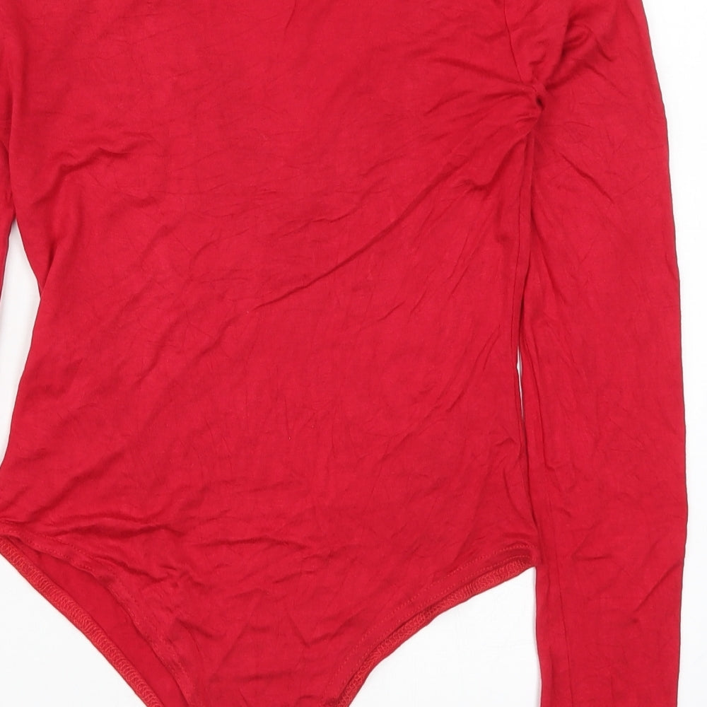 PRETTYLITTLETHING Womens Red   Bodysuit One-Piece Size 10