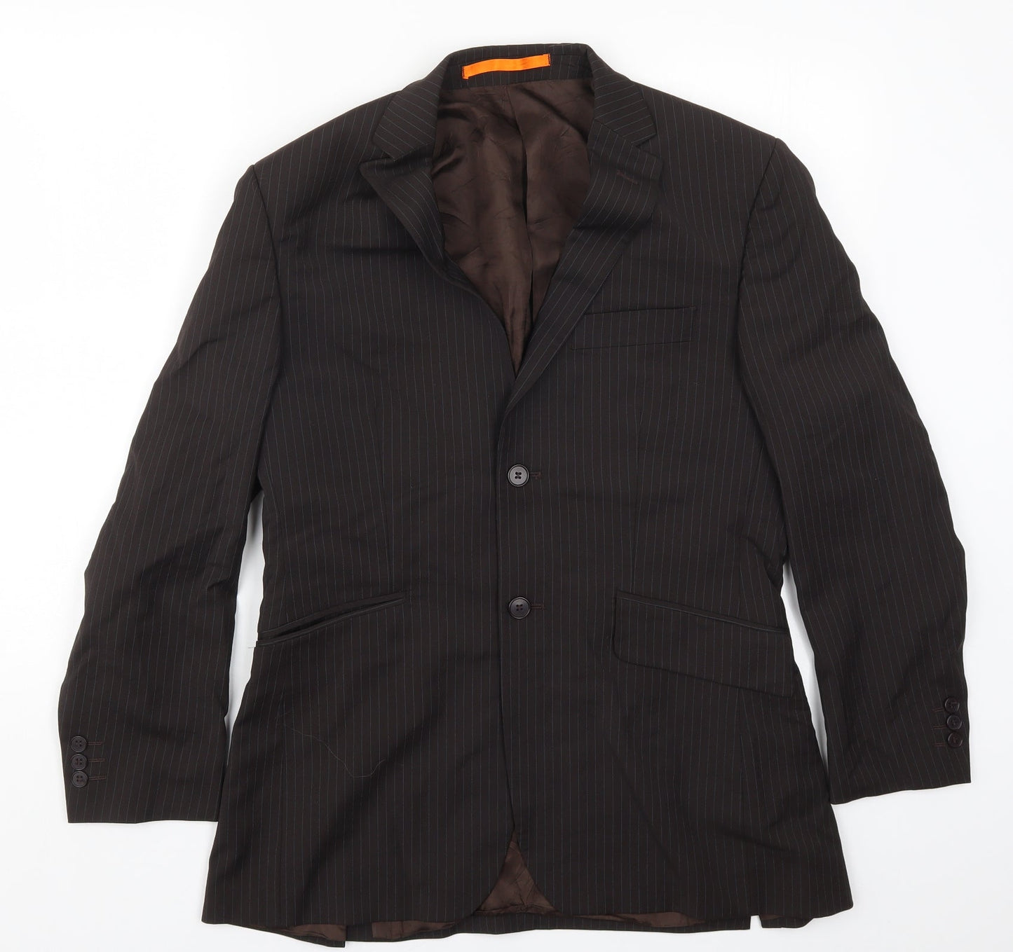 Karl Jackson Mens Brown Striped  Jacket Suit Jacket Size 38