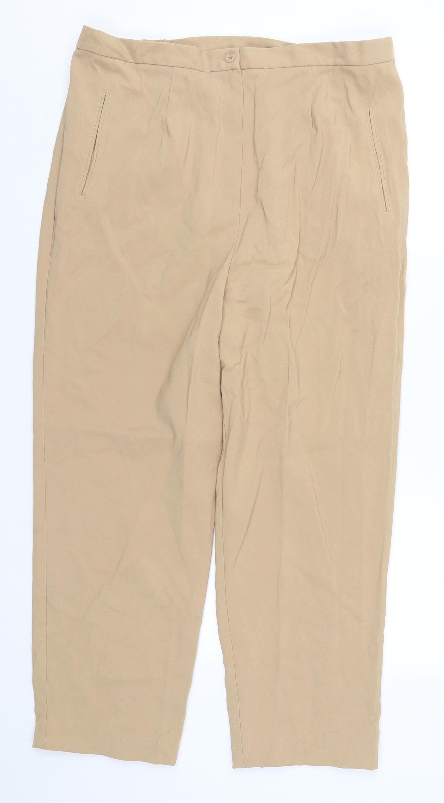 Preworn Womens Beige   Trousers  Size 18 L24.5 in