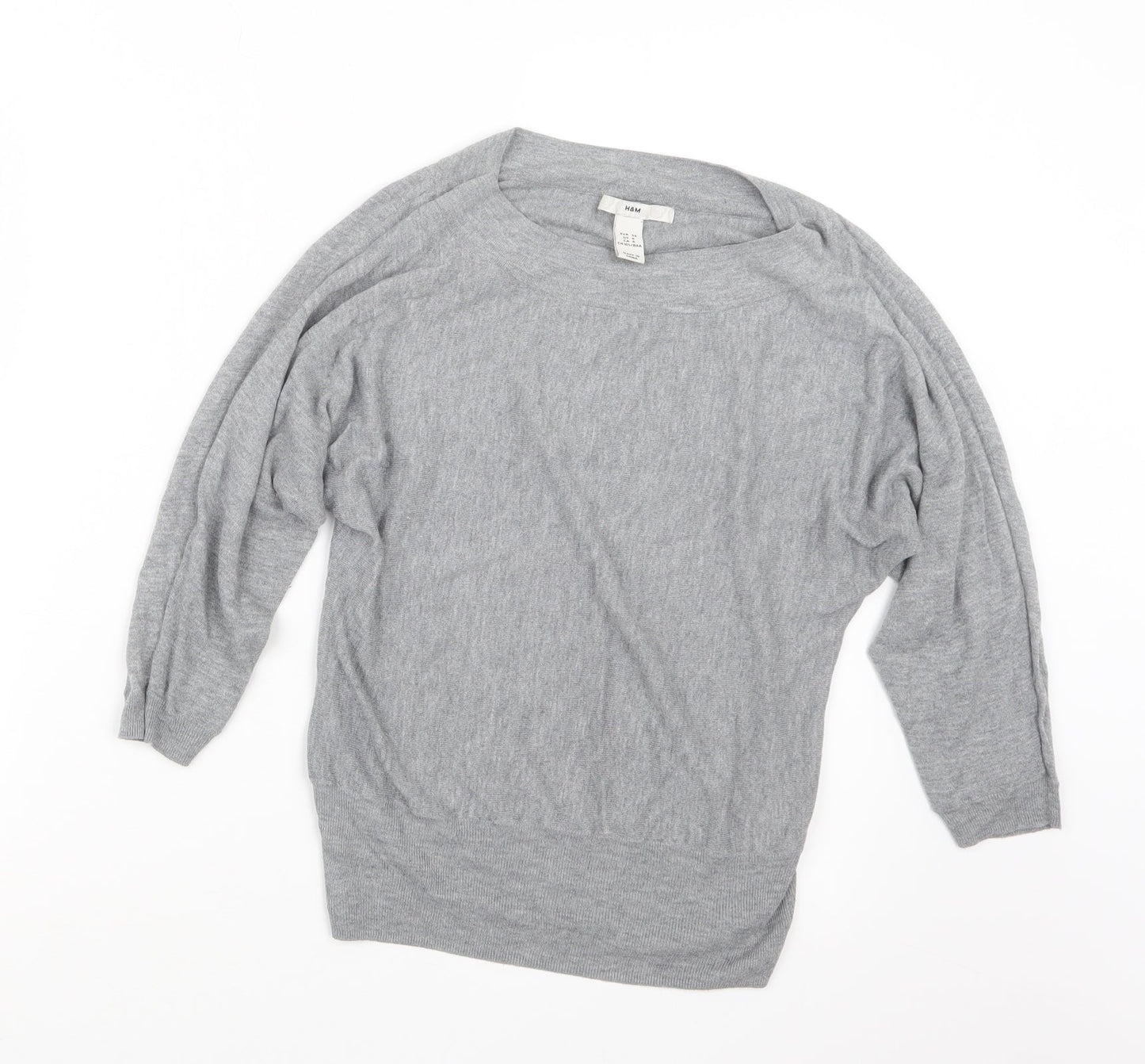 H&M Womens Grey  Knit Pullover Jumper Size 8