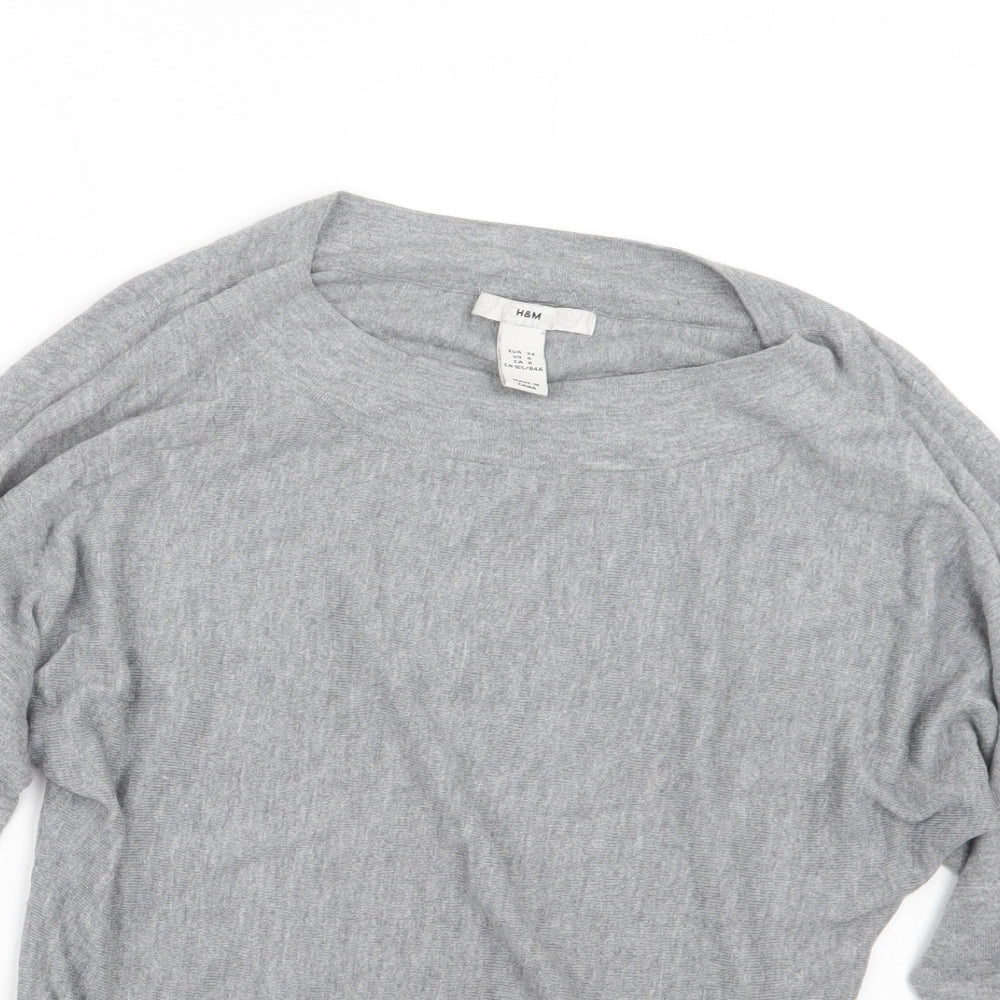 H&M Womens Grey  Knit Pullover Jumper Size 8