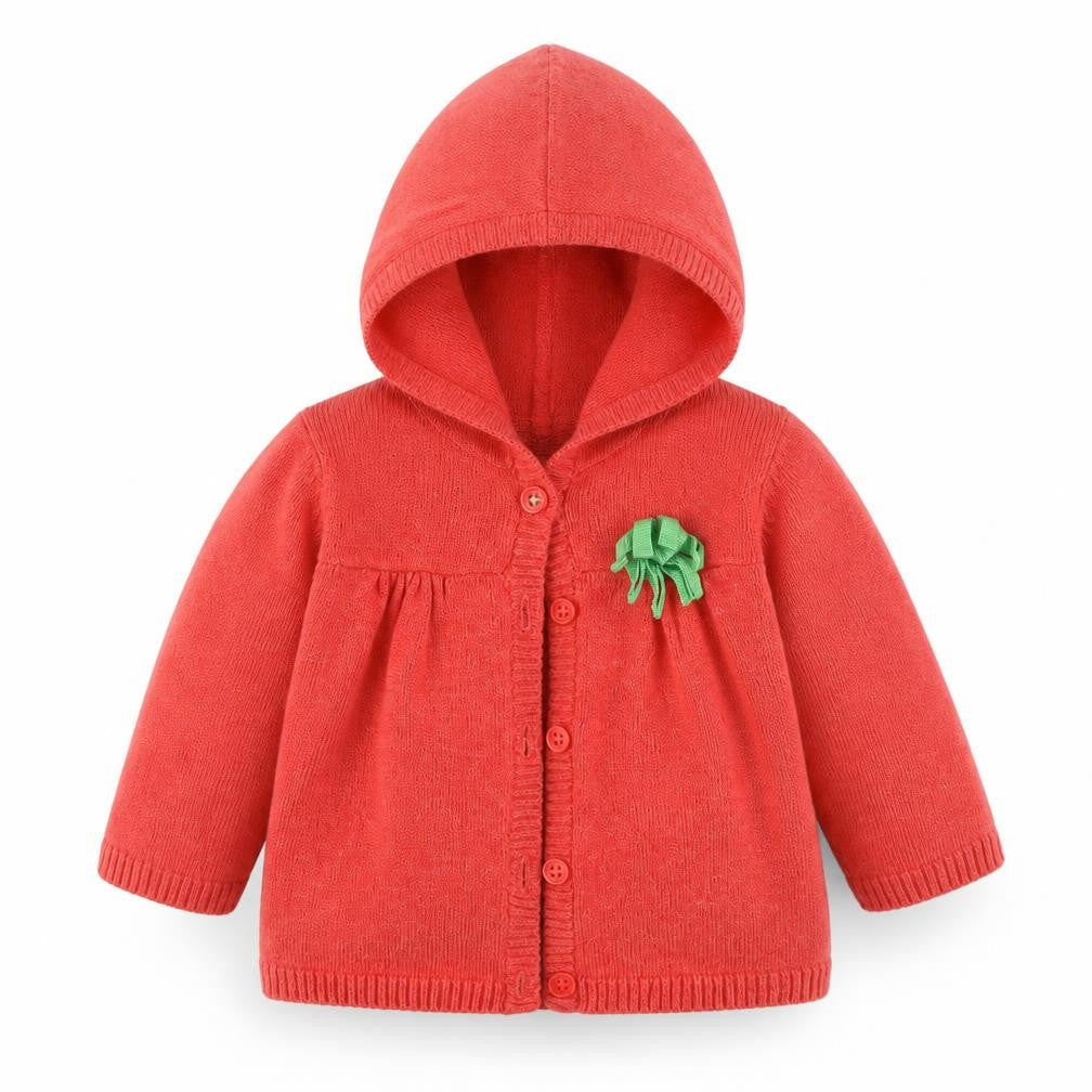 Marks and Spencer Girls Red  Knit Cardigan Jumper Size 0-3 Months
