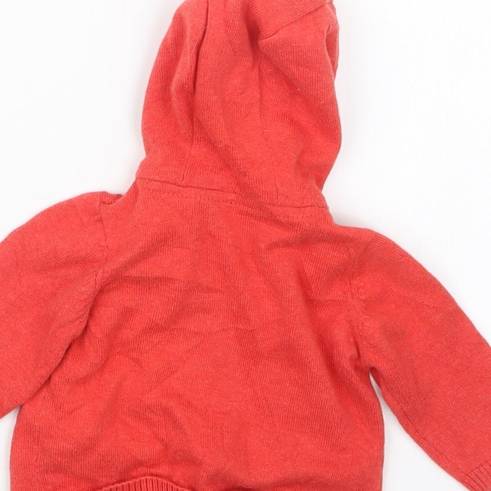 Marks and Spencer Girls Red  Knit Cardigan Jumper Size 0-3 Months