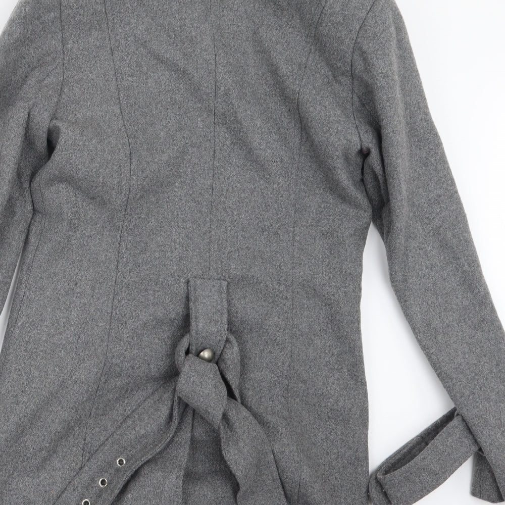 Oasis Womens Grey   Pea Coat Coat Size 8