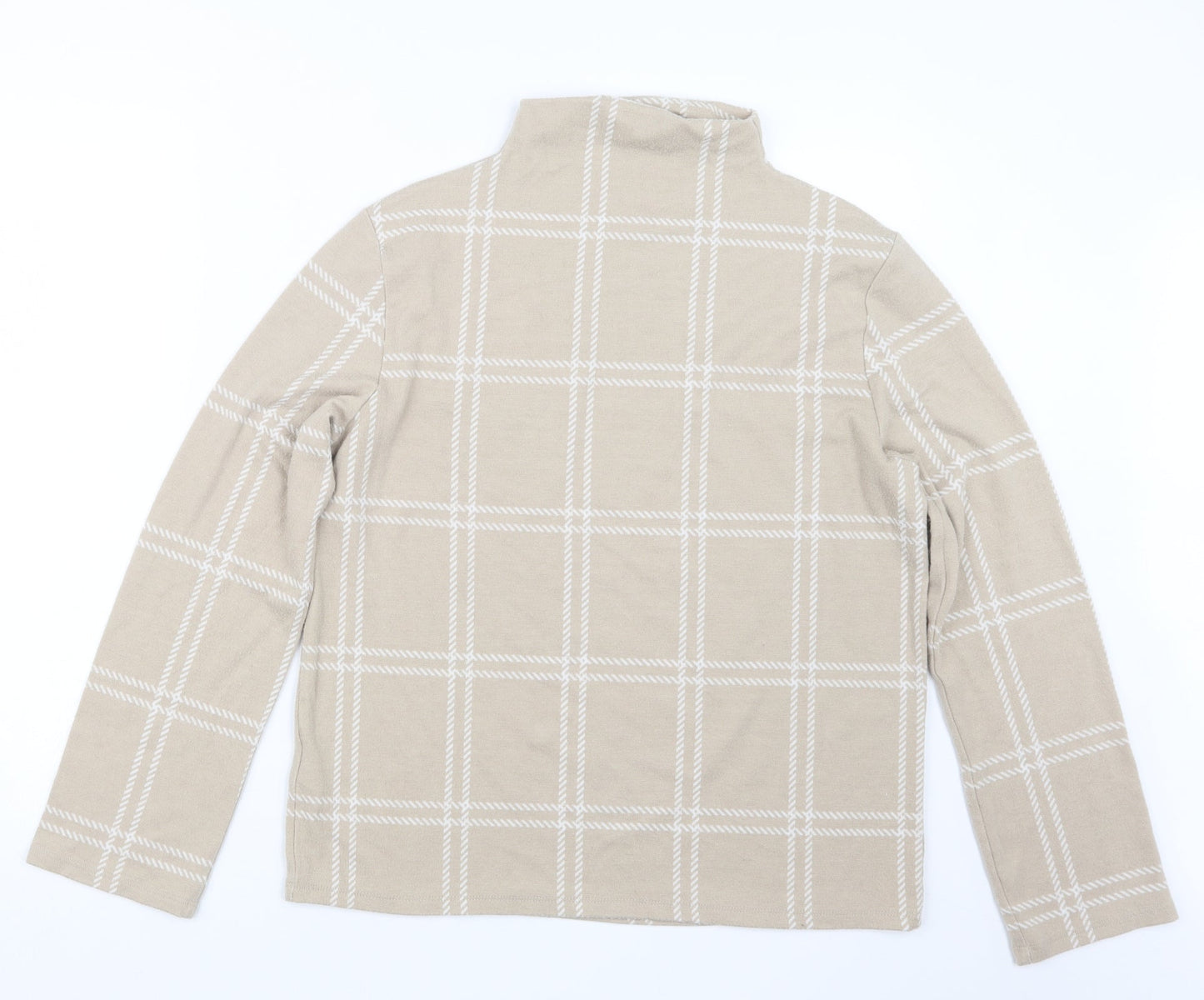 Marks and Spencer Womens Beige Check  Pullover Jumper Size 12