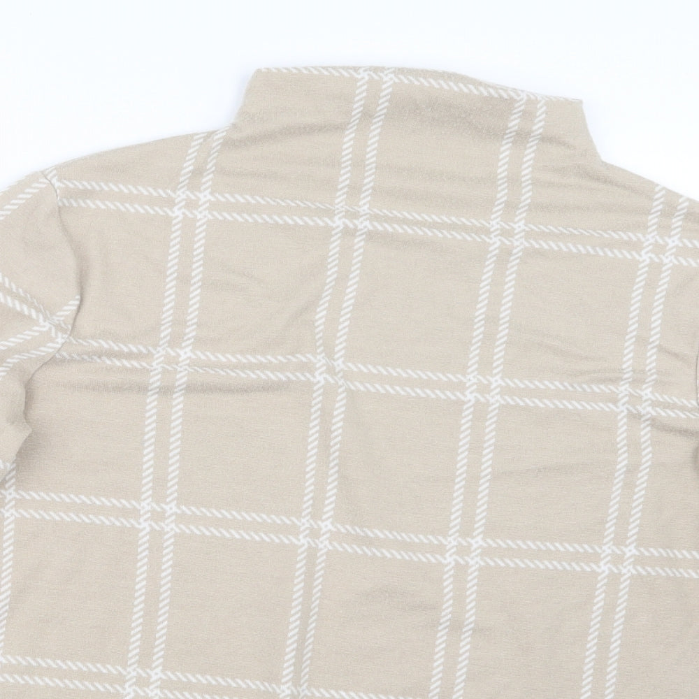 Marks and Spencer Womens Beige Check  Pullover Jumper Size 12