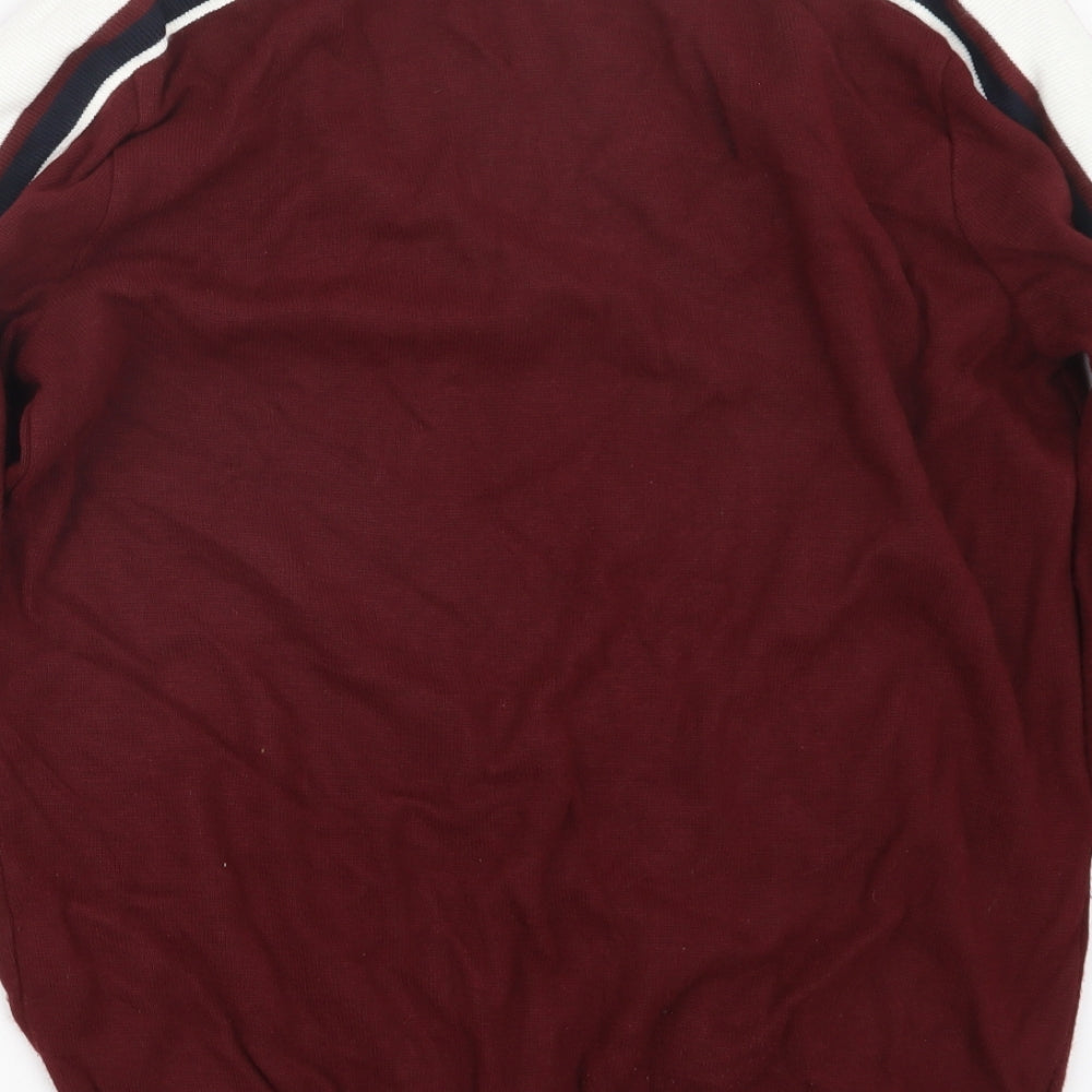Loom Mens Red  Knit Pullover Jumper Size S