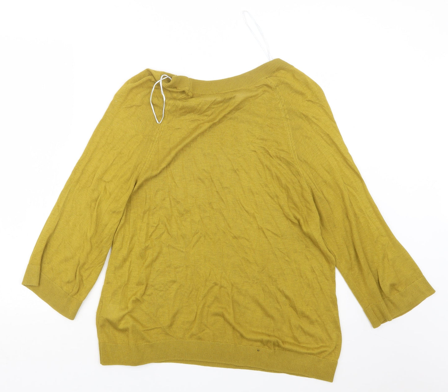 H&M Womens Yellow  Knit Pullover Jumper Size S