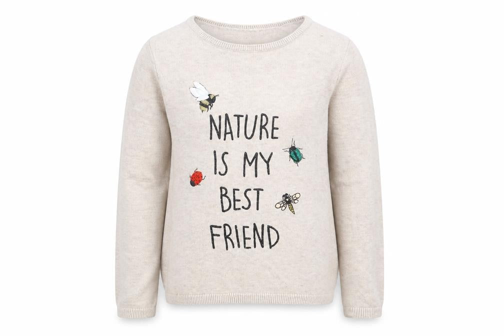 H&M Girls Beige   Pullover Sweatshirt Size 6-7 Years