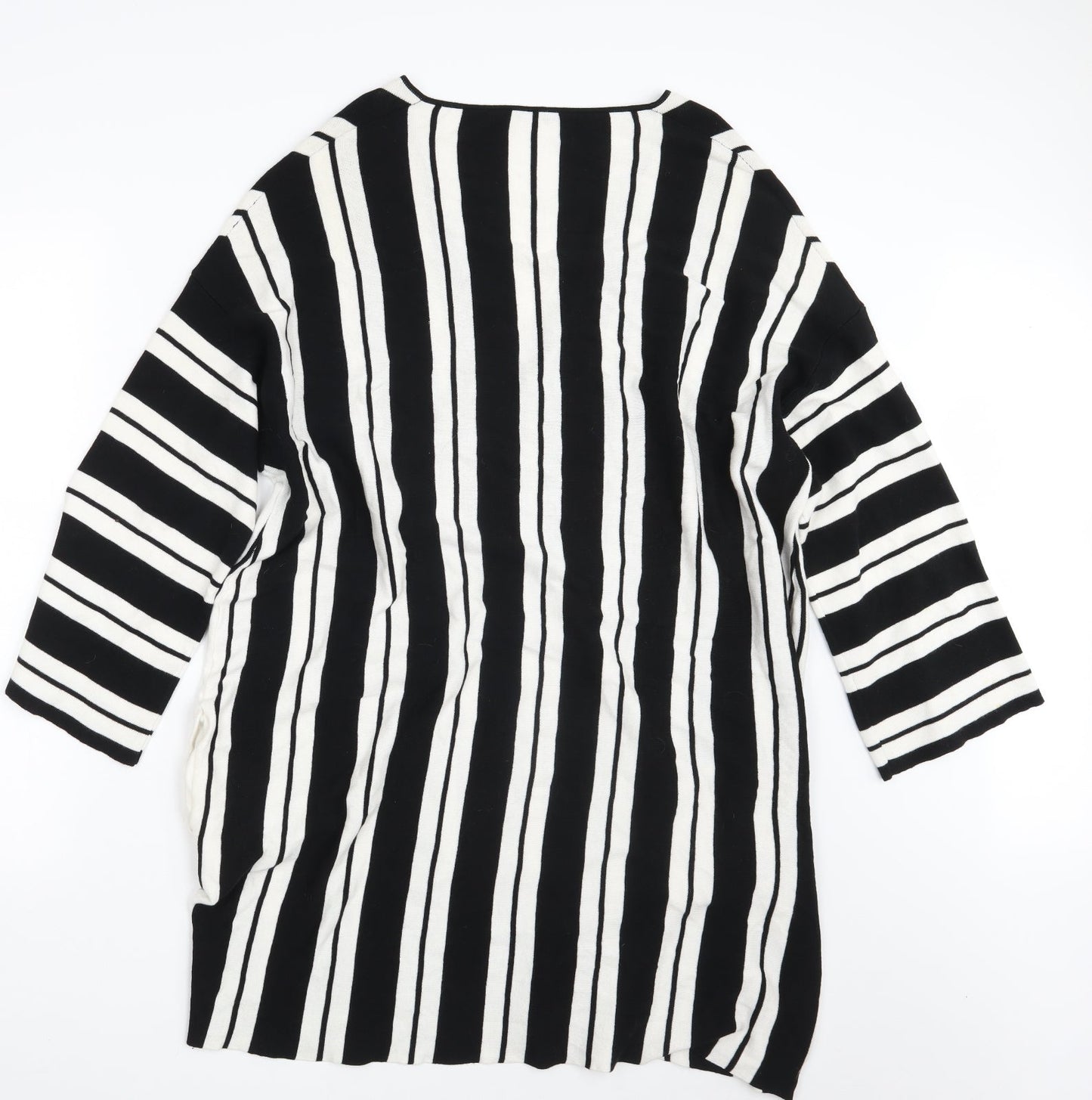 Oltre Womens White Striped  Pullover Sweatshirt Size XL