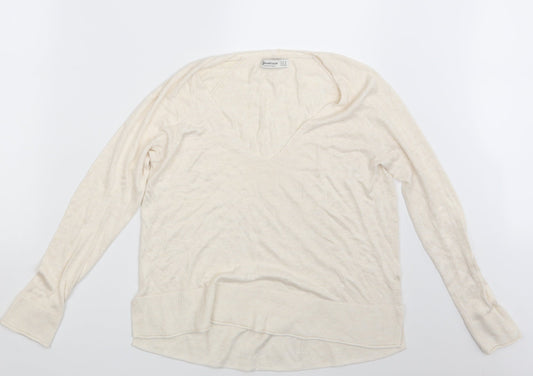 Stradivarius  Womens Beige   Pullover Sweatshirt Size S