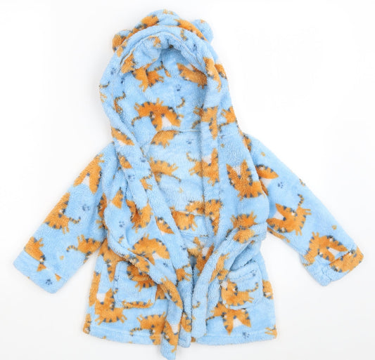 Studio Baby Blue Animal Print  Babydoll Robe Size 12-18 Months