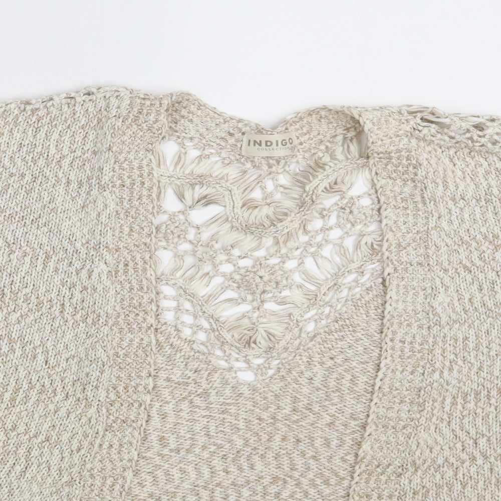 Indigo Womens Beige   Wrap Jumper Size S