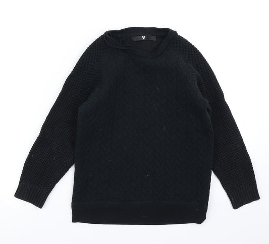 V by Very Boys Black   Pullover Sweatshirt Size 7-8 Years