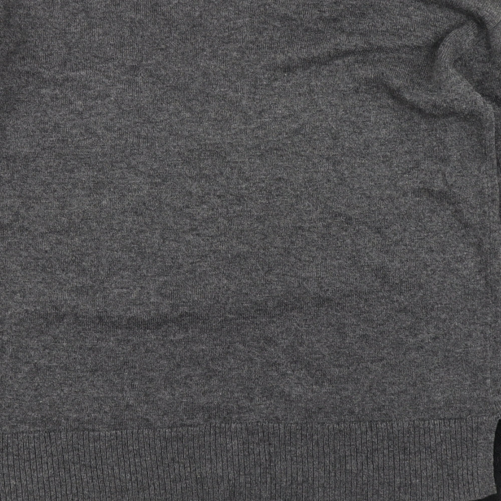 Topshop Womens Grey  Knit Pullover Jumper Size 8  - lace hem