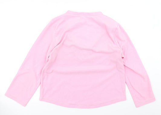 Secret Possesions Womens Pink Solid Fleece Top Pyjama Top Size M