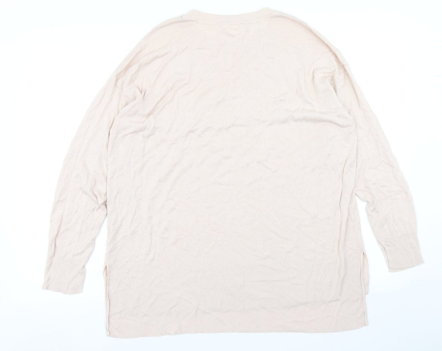 H&M Womens Beige  Knit Pullover Jumper Size L