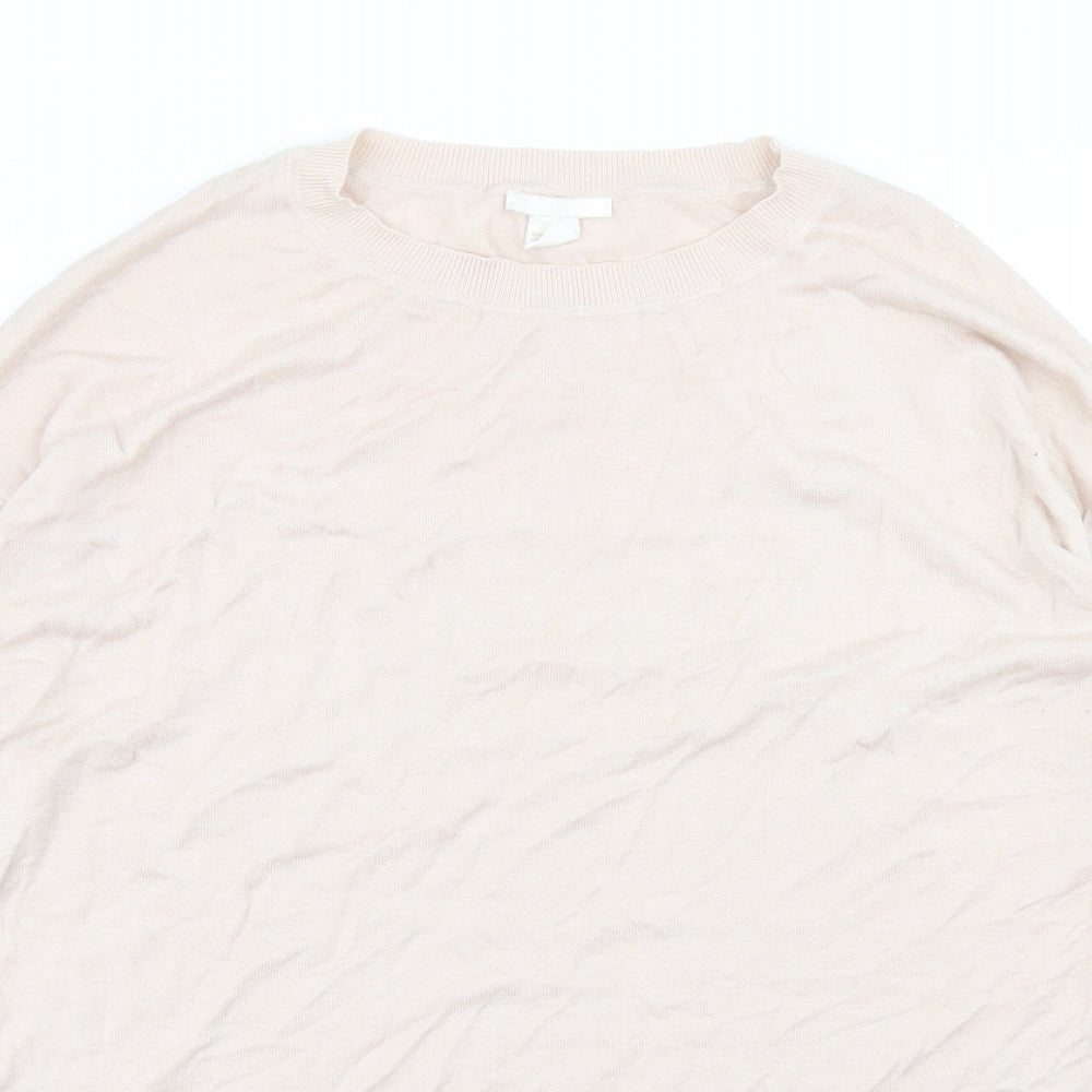 H&M Womens Beige  Knit Pullover Jumper Size L