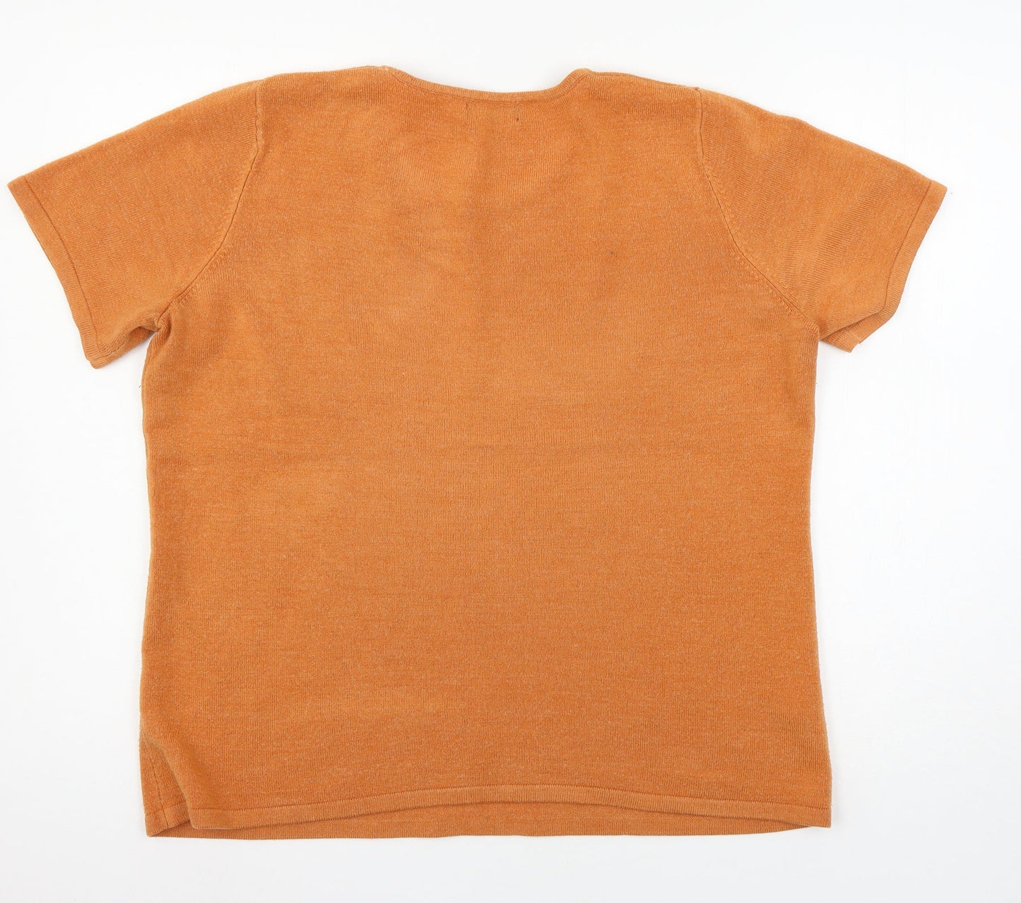Soon Womens Orange  Knit Pullover Jumper Size 16