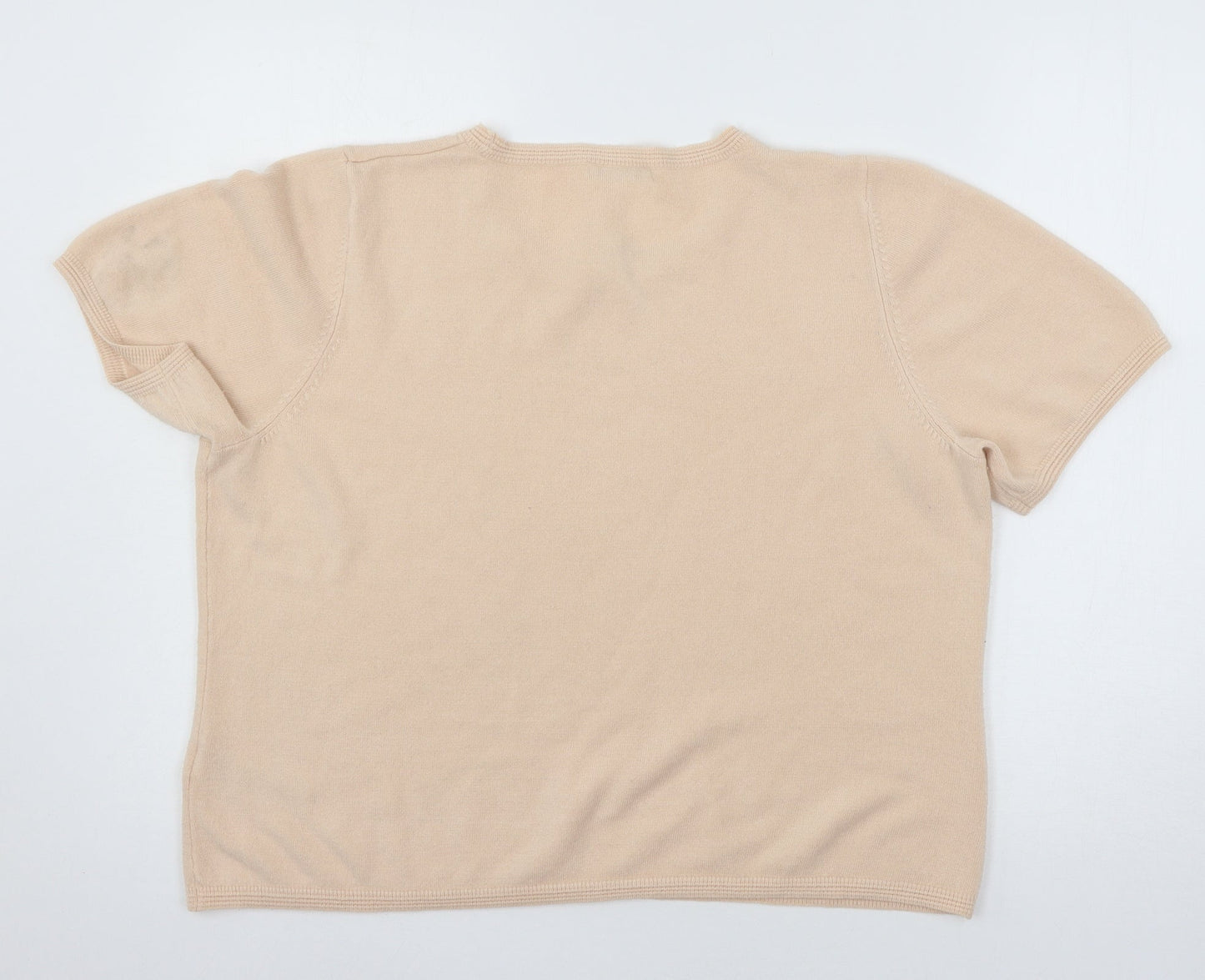 Marks and Spencer Womens Pink  Knit Basic T-Shirt Size 18