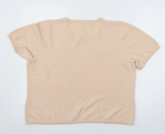 Marks and Spencer Womens Pink  Knit Basic T-Shirt Size 18