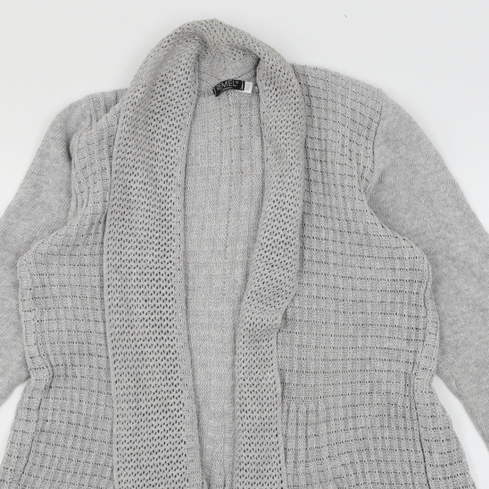 Remel Womens Grey  Knit Cardigan Jumper Size M
